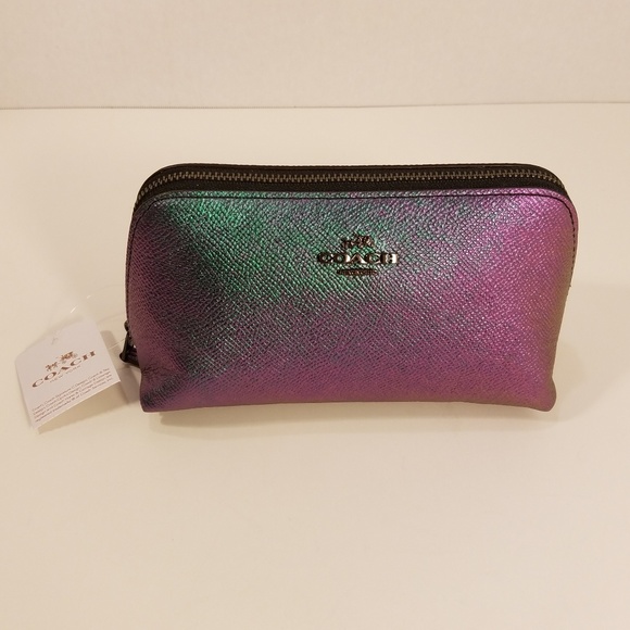 Coach Handbags - Coach NWT Hologram Textured Leather Cosmetic Case
